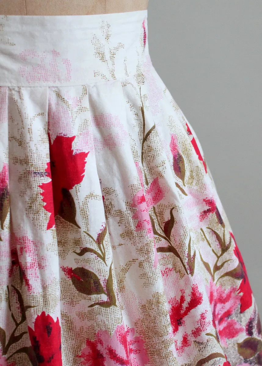 Vintage 1950s Rose Garden Full Skirt