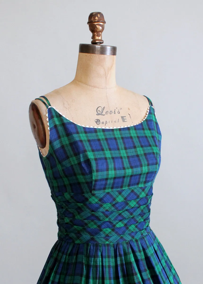 Vintage 1950s Tartan Plaid Sundress and Bolero Jacket