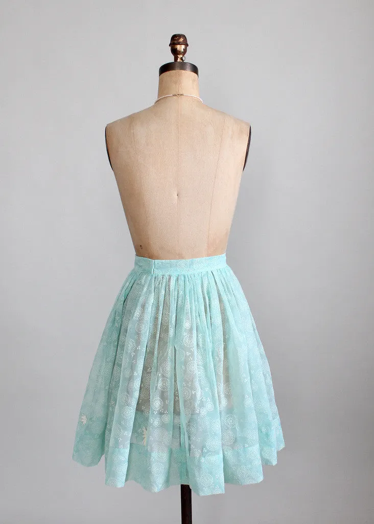 Vintage 1960s Celeste Flocked Sheer Skirt