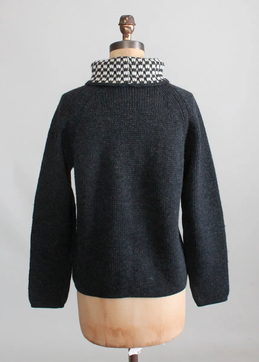 Vintage 1960s Italian Wool Graphic MOD Sweater