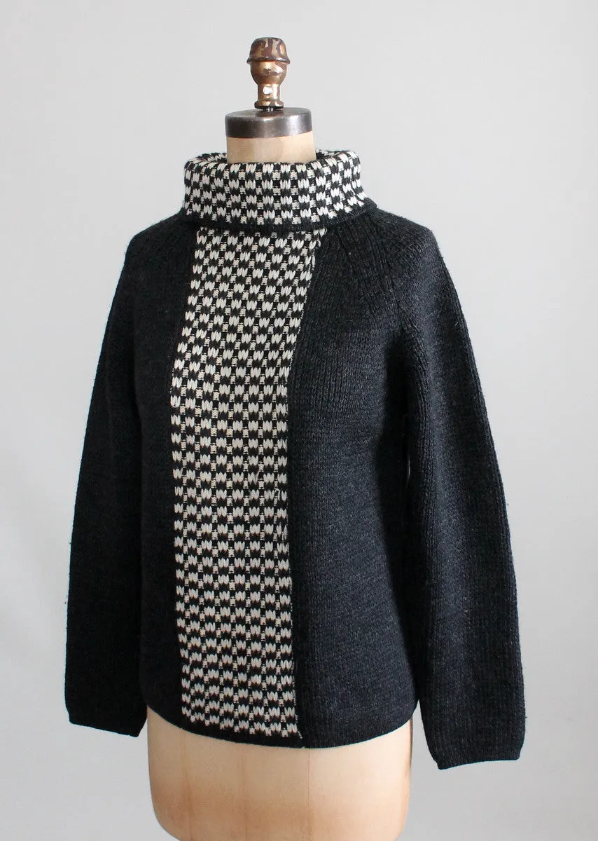 Vintage 1960s Italian Wool Graphic MOD Sweater