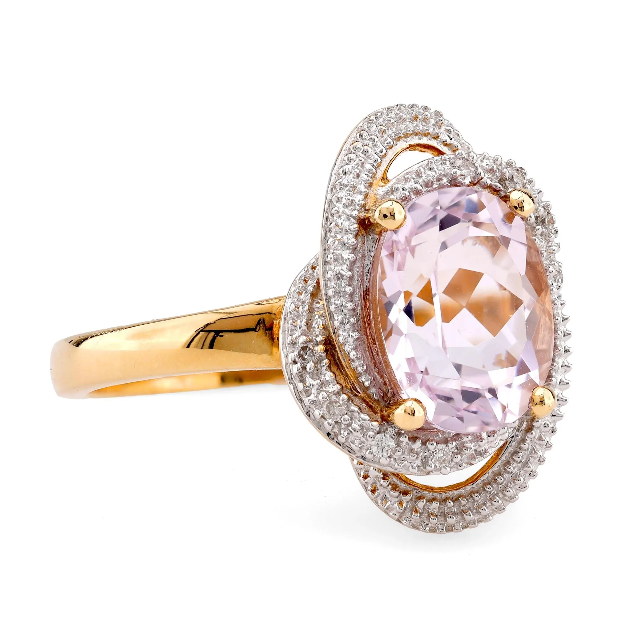 Vintage Kunzite 14K Yellow White Gold Ring