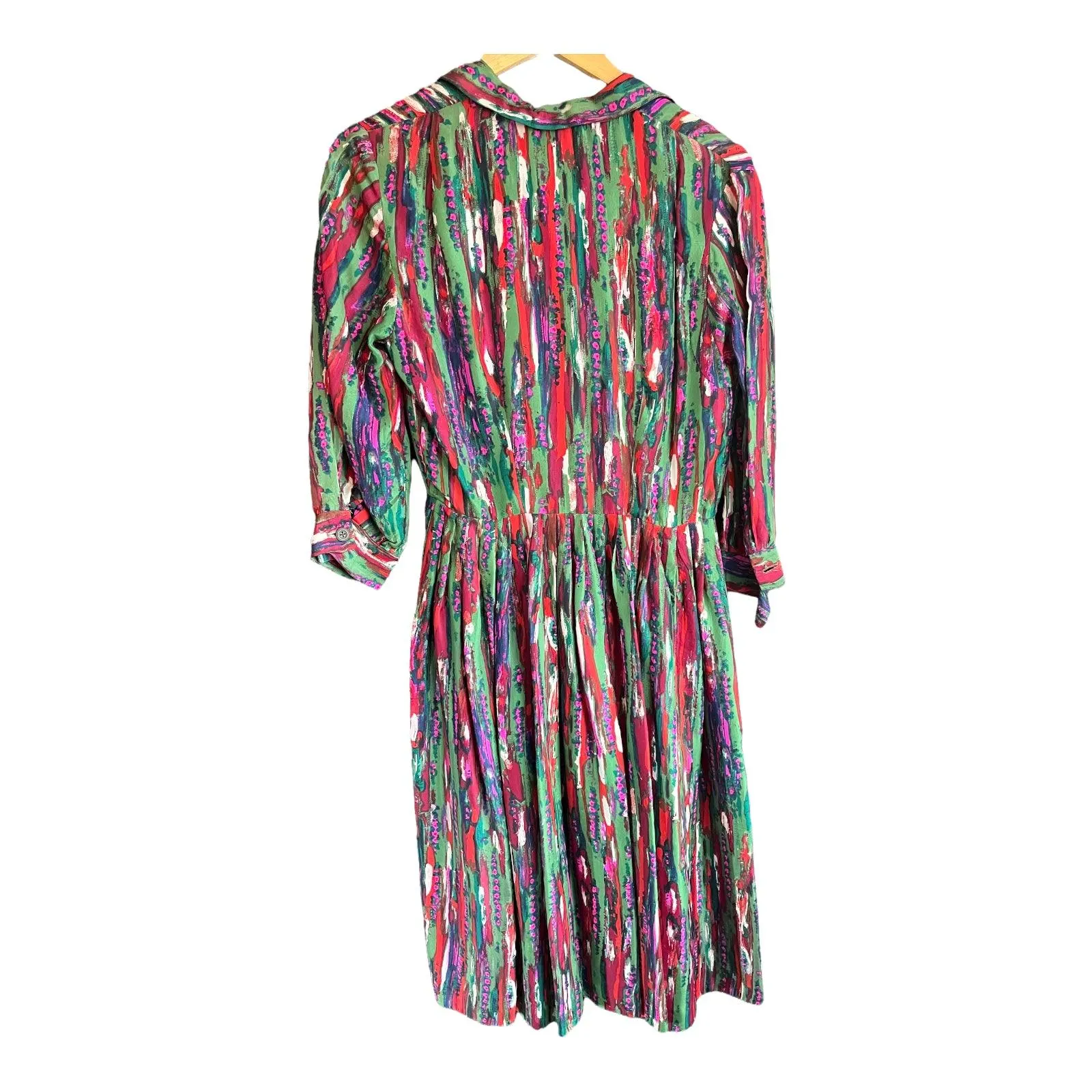 Vintage Multi-Coloured long Sleeved Dress UK Size 10