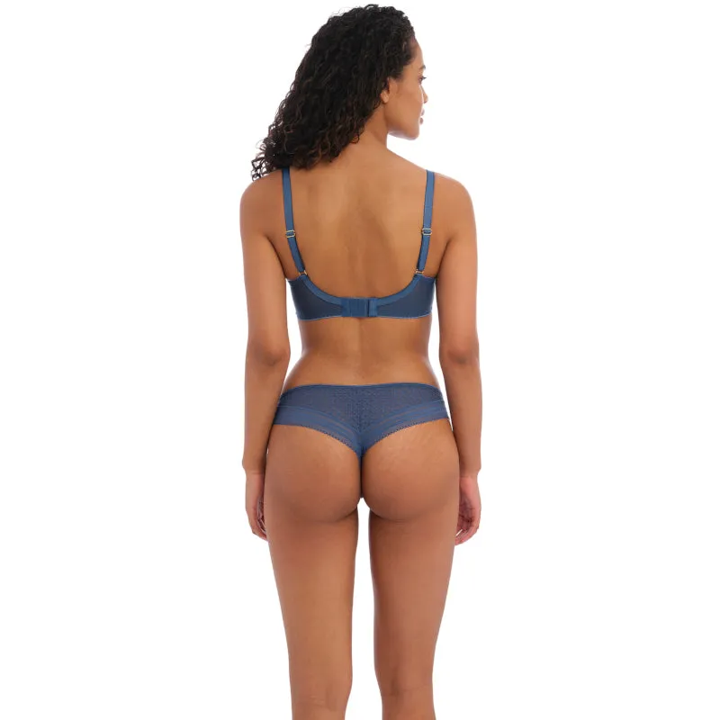 Viva Lace Brazilian Brief Vintage Denim Blue - Freya