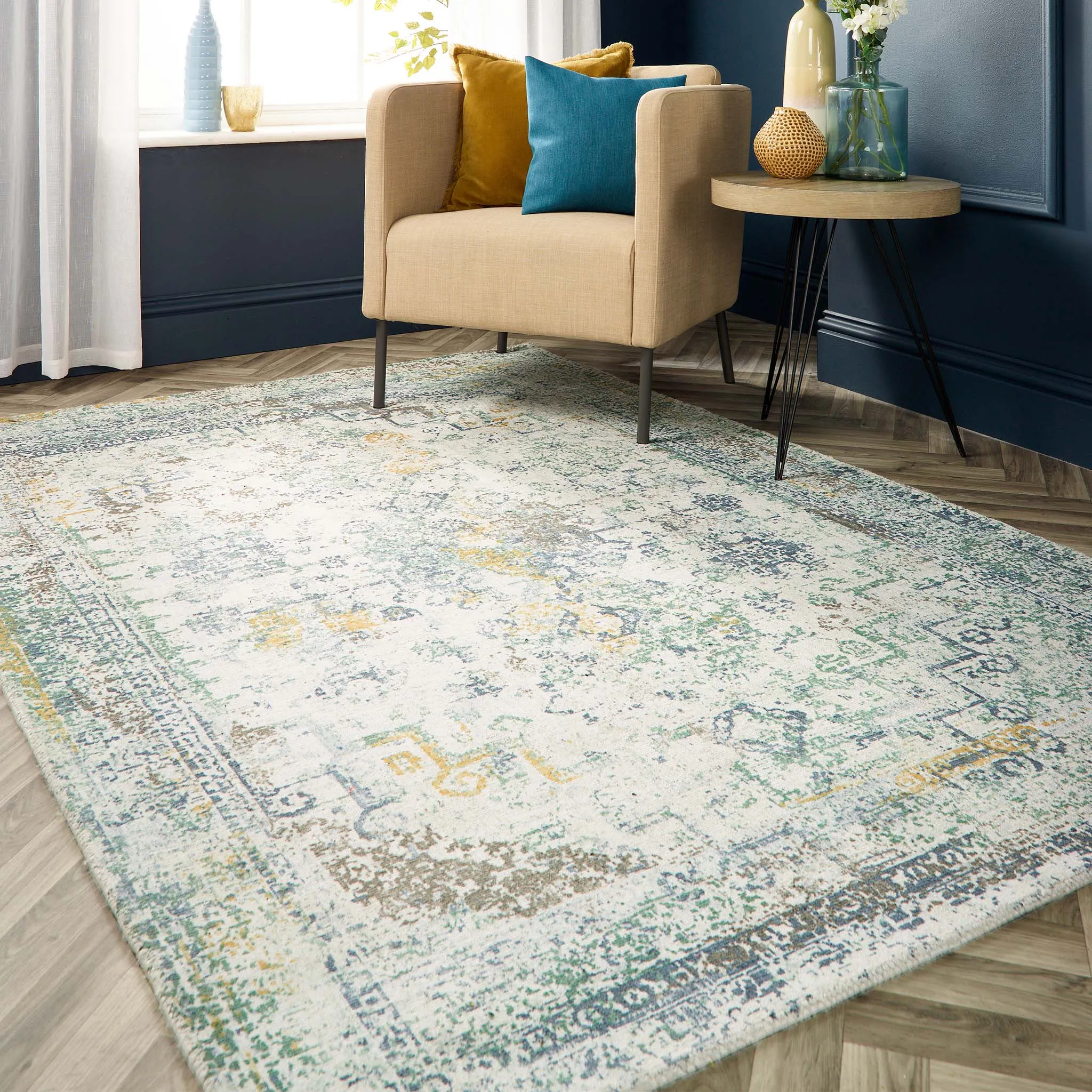 Vogue Rug Blue/Ochre