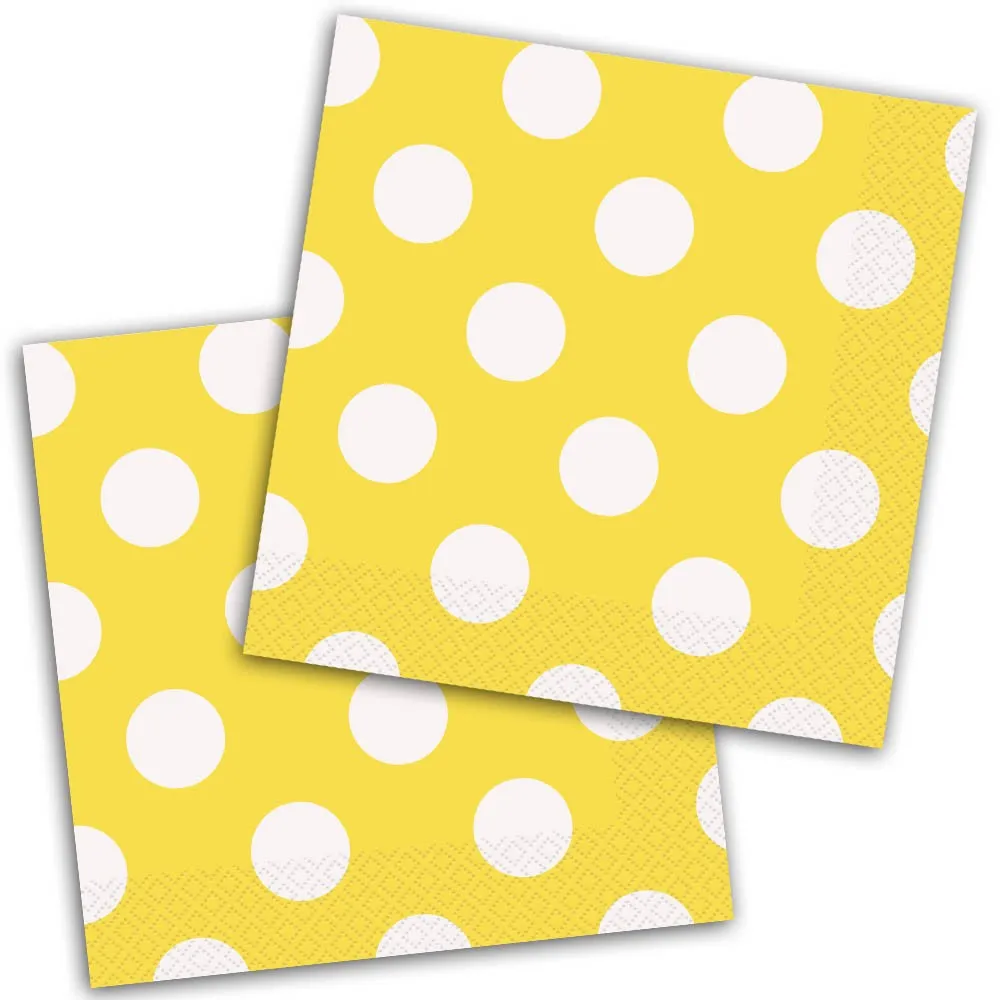 Yellow Polka Dot Napkins